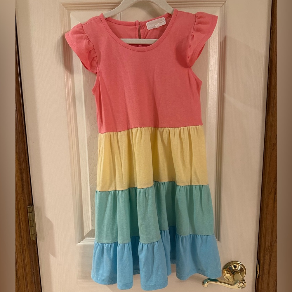 Jessica Simpson Pink and Pastel Tiered Dress